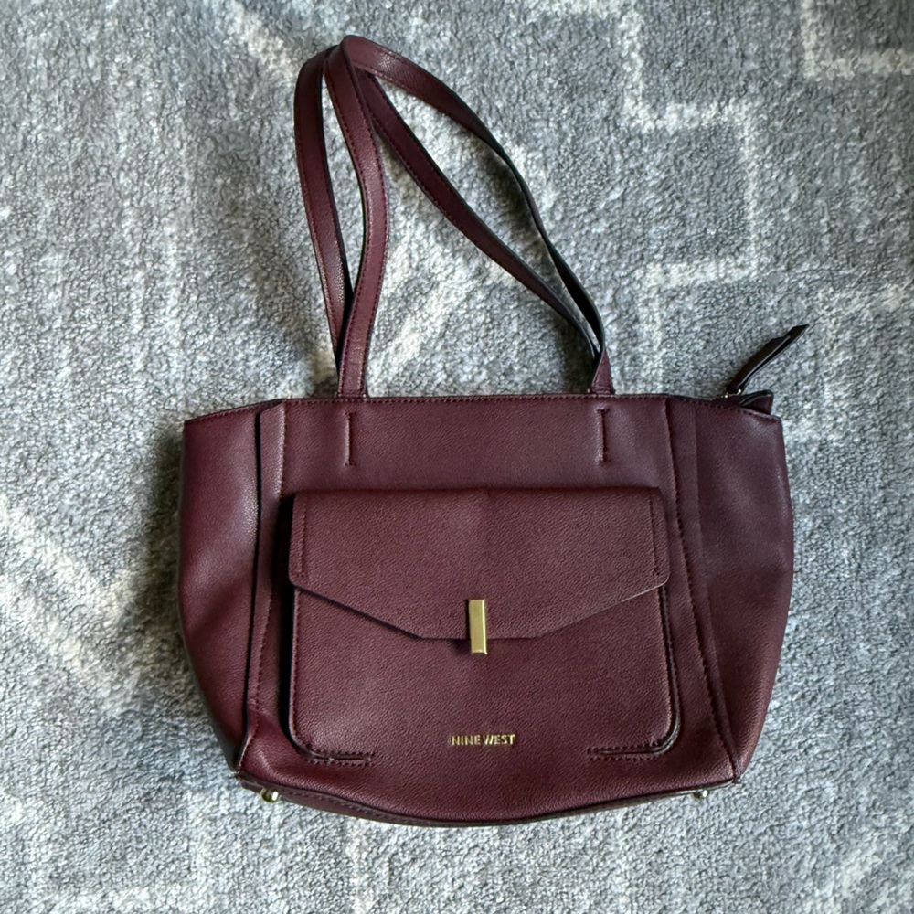 Nine West Burgundy Tote Bag